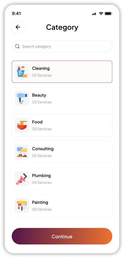 Category Screen